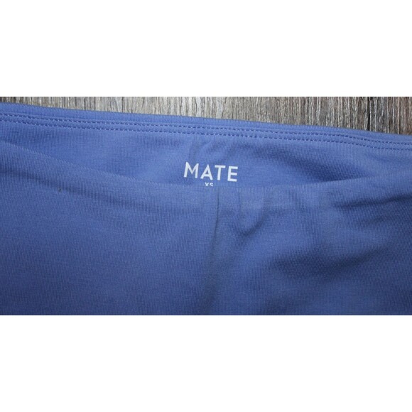 MATE THE LABEL WOMEN'S ORGANIC COTTON BIKER SHORTS NWT BLUEBERRY SZ XS - Picture 2 of 3